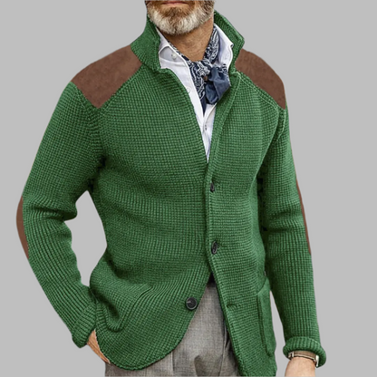 2024 autumn and winter new sweater cardigan slim lapel long-sleeved knitted jacket cross-border European and American large size men's sweater  NowoczesnyPan