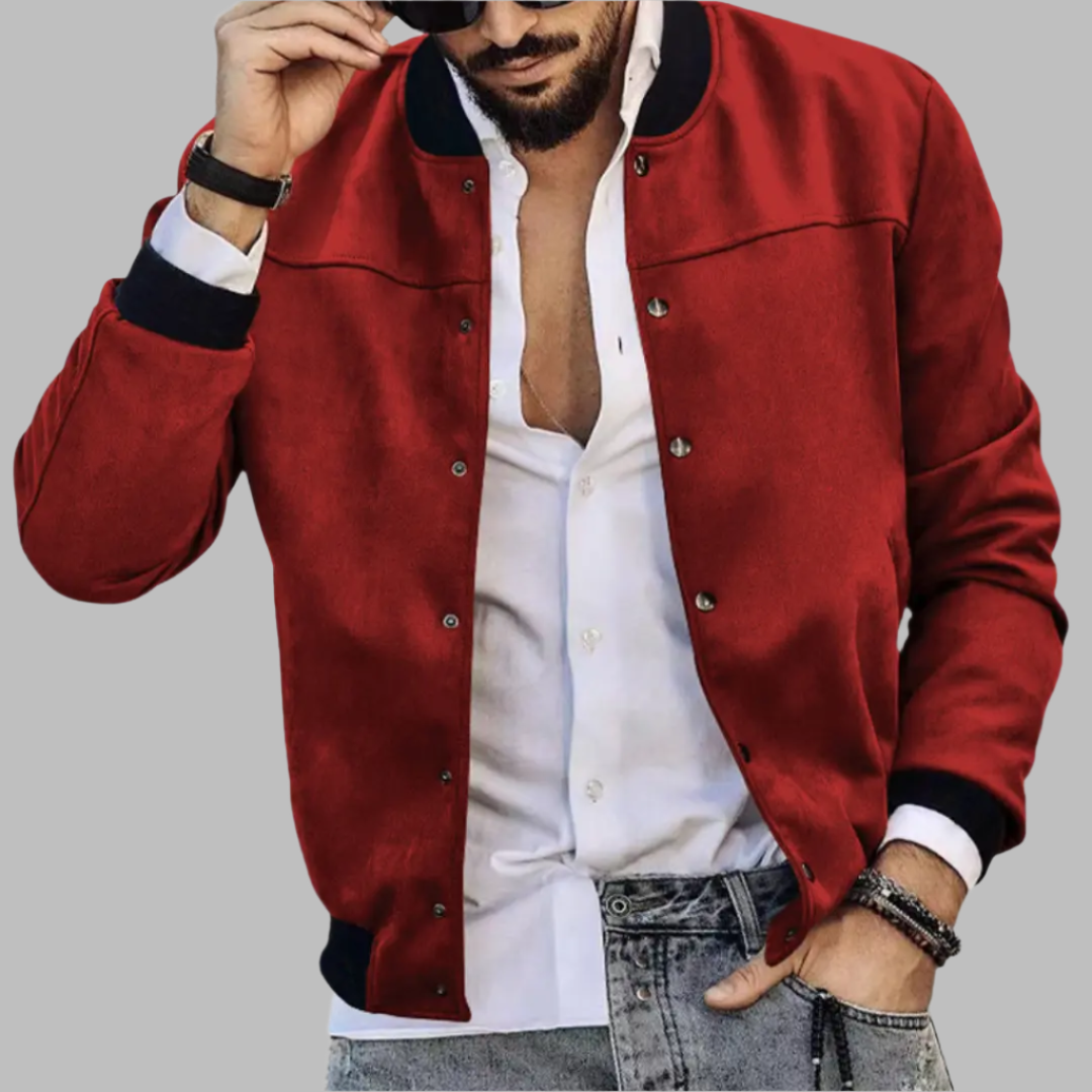 24 Amazon autumn and winter suede stand collar men's button cardigan jacket cross-border casual retro American jacket men  NowoczesnyPan