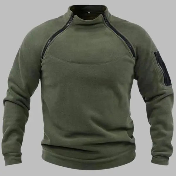 Jensa | Polarowy sweter w stylu militarnym  NowoczesnyPan