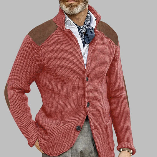 2024 autumn and winter new sweater cardigan slim lapel long-sleeved knitted jacket cross-border European and American large size men's sweater  NowoczesnyPan