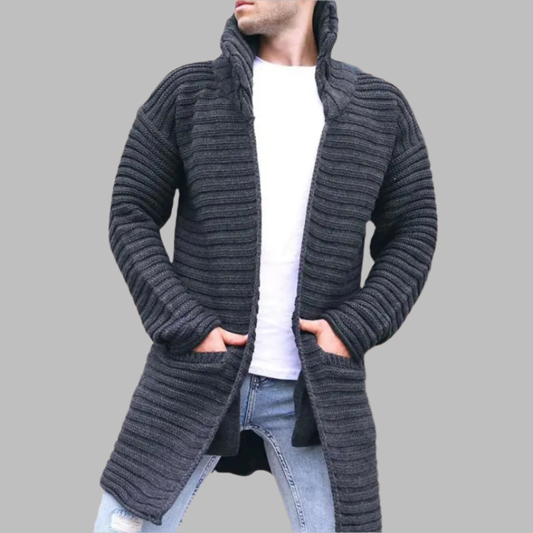 2024 autumn and winter new cardigan men's solid color high collar long sleeve knitted sweater jacket cross-border Amazon European and American sweaters  NowoczesnyPan