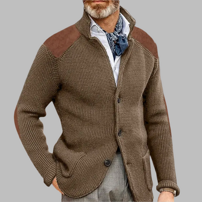 2024 autumn and winter new sweater cardigan slim lapel long-sleeved knitted jacket cross-border European and American large size men's sweater  NowoczesnyPan