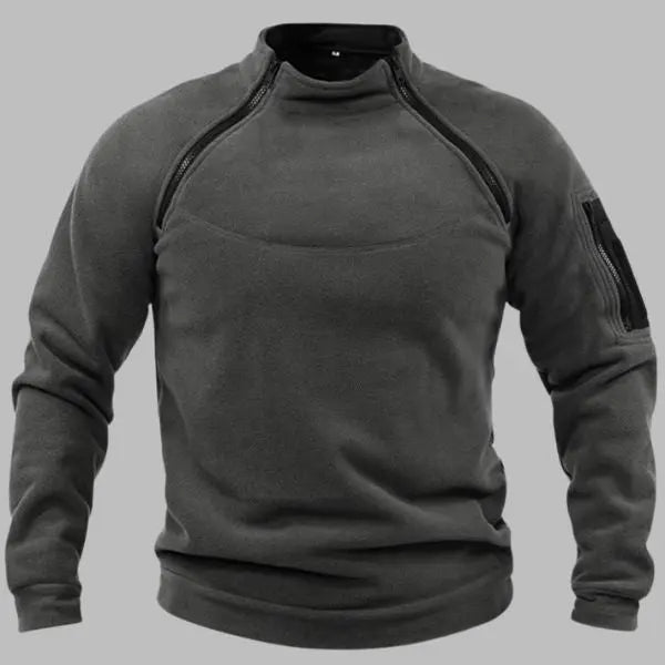 Jensa | Polarowy sweter w stylu militarnym  NowoczesnyPan