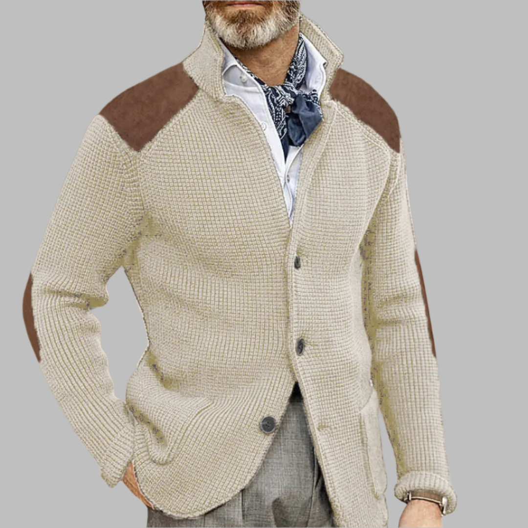 2024 autumn and winter new sweater cardigan slim lapel long-sleeved knitted jacket cross-border European and American large size men's sweater  NowoczesnyPan