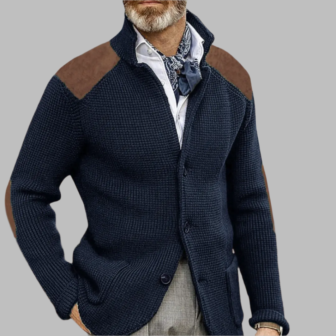 2024 autumn and winter new sweater cardigan slim lapel long-sleeved knitted jacket cross-border European and American large size men's sweater  NowoczesnyPan