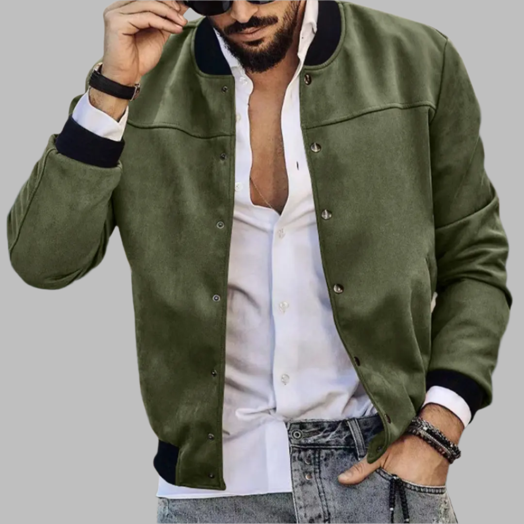 24 Amazon autumn and winter suede stand collar men's button cardigan jacket cross-border casual retro American jacket men  NowoczesnyPan