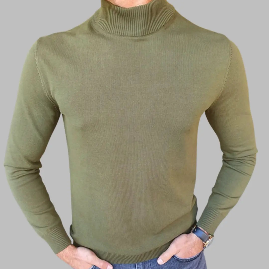 Cross-border foreign trade men's clothing Spring and autumn thin high collar base knitted T-shirt long sleeve slim thin sweater SY0145  NowoczesnyPan