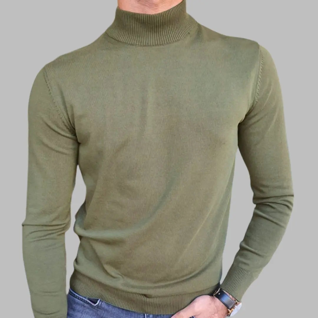 Cross-border foreign trade men's clothing Spring and autumn thin high collar base knitted T-shirt long sleeve slim thin sweater SY0145  NowoczesnyPan