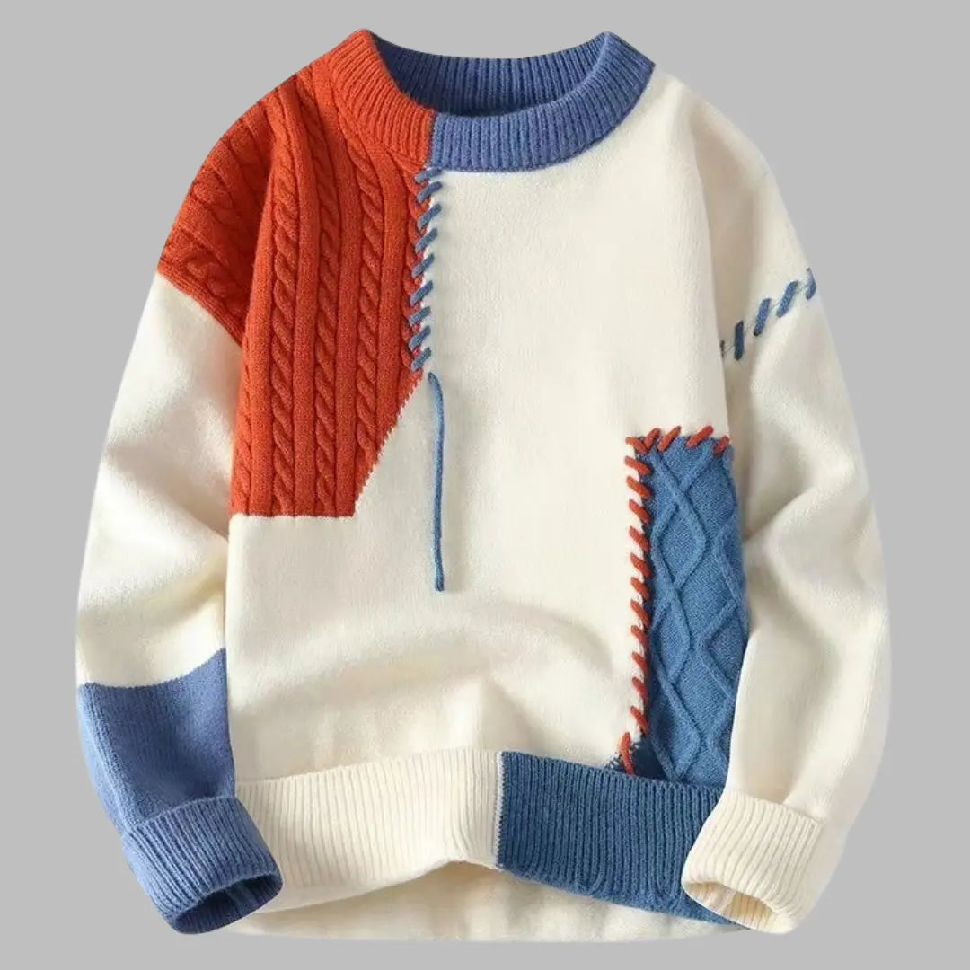 Horacy™ Sweter dzianinowy patchwork  NowoczesnyPan