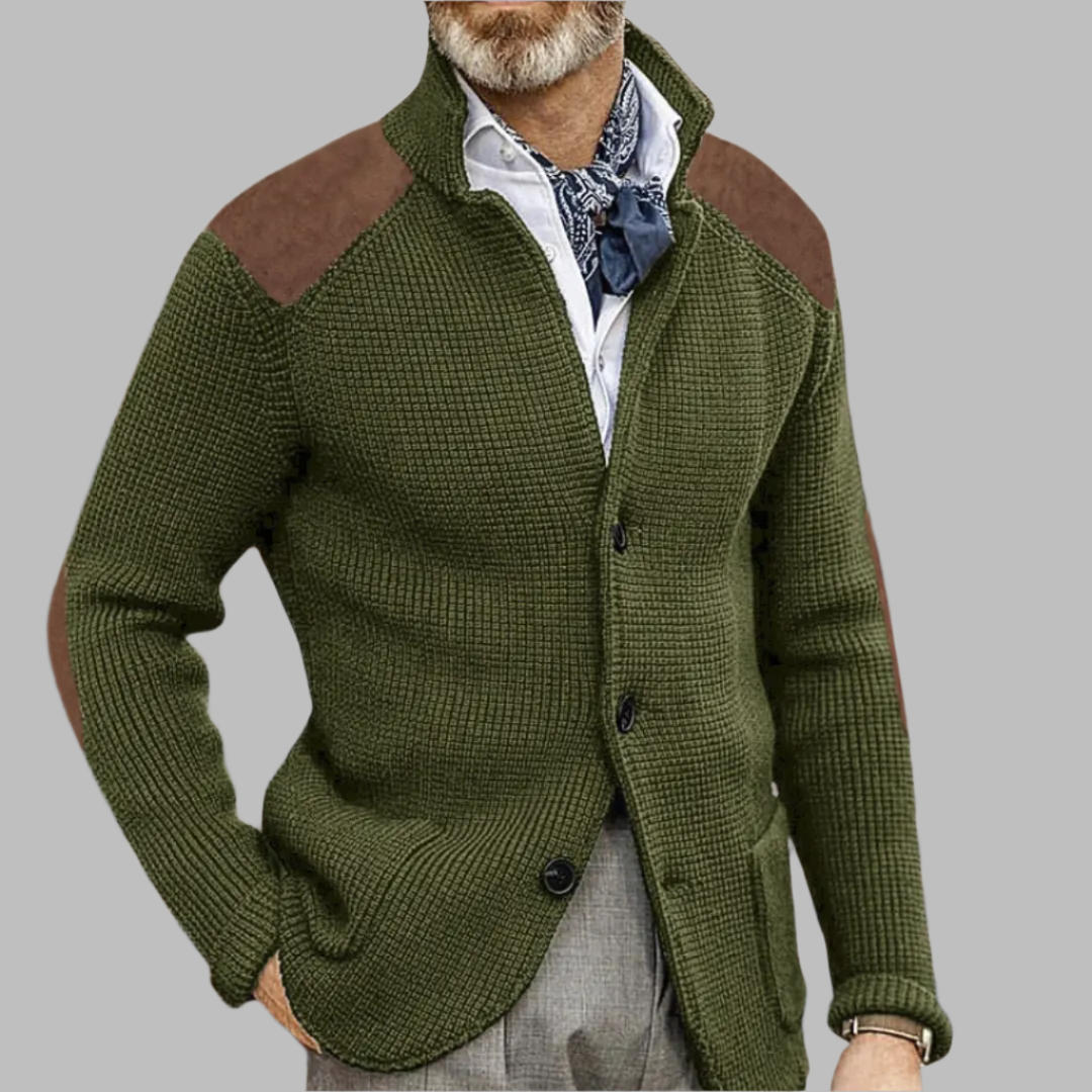 2024 autumn and winter new sweater cardigan slim lapel long-sleeved knitted jacket cross-border European and American large size men's sweater  NowoczesnyPan