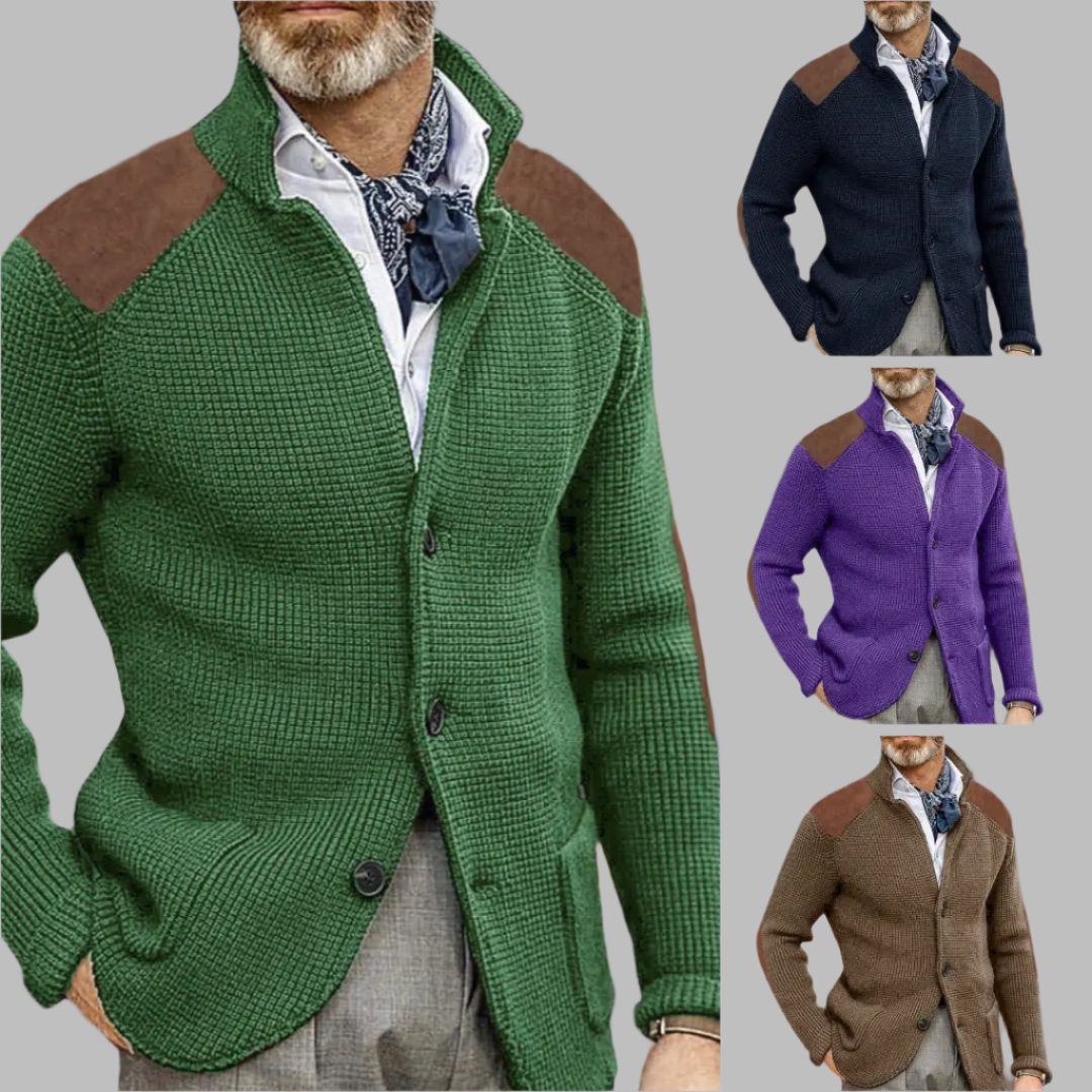 2024 autumn and winter new sweater cardigan slim lapel long-sleeved knitted jacket cross-border European and American large size men's sweater  NowoczesnyPan